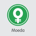 MDA - Moeda Copy. The Crypto Coins or Cryptocurrency Logo.