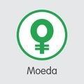 MDA - Moeda. The Crypto Coins or Cryptocurrency Logo.