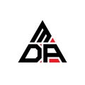 MDA triangle letter logo design with triangle shape. MDA triangle logo design monogram. MDA triangle vector logo template with red Royalty Free Stock Photo