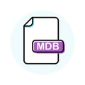 MDB file format, extension color line icon