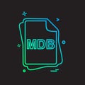 MDB file type icon design vector Royalty Free Stock Photo