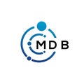 MDB letter technology logo design on white background. MDB creative initials letter IT logo concept. MDB letter design