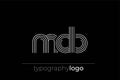 MDB modern geometric typography logo Royalty Free Stock Photo