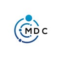 MDC letter technology logo design on white background. MDC creative initials letter IT logo concept. MDC letter design