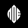 MDE circle letter logo design with circle and ellipse shape. MDE ellipse letters with typographic style. The three initials form a Royalty Free Stock Photo