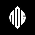 MDG circle letter logo design with circle and ellipse shape. MDG ellipse letters with typographic style. The three initials form a Royalty Free Stock Photo