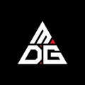 MDG triangle letter logo design with triangle shape. MDG triangle logo design monogram. MDG triangle vector logo template with red Royalty Free Stock Photo