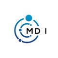 MDI letter technology logo design on white background. MDI creative initials letter IT logo concept. MDI letter design