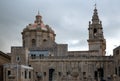 Mdina, The catholic cathedral facade, dome and tower