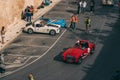 Mdina, Malta - 2016.10.08:  Malta Classic Grand Prix, red Austin Healey 1954 100 BN1 Royalty Free Stock Photo