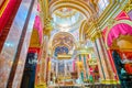 The prayer hall of Metropolital Cathedral, Mdina, Malta Royalty Free Stock Photo