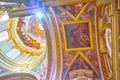 The paintings on the walls in Mdina Cathedral, Malta