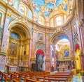 The prayer hall of Carmelite Church in Mdina, Malta Royalty Free Stock Photo