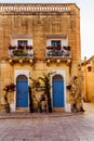 Mdina, Malta - June 22, 2019 - Spectacular colorful house in the historical part of the city Royalty Free Stock Photo