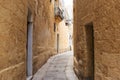 Mdina the traditional old town with cobblestone streets, lanterns, peeled buildings, in Malta. Perfect destination for vacation an Royalty Free Stock Photo