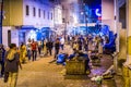 MDiq, Morocco - October 21, 2012. Moroccan traditional market souk at night