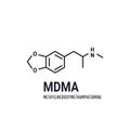 MDMA structural chemical formula on white background Royalty Free Stock Photo