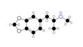mdma molecule, structural chemical formula, ball-and-stick model, isolated image 3.4-methyl enedioxy methamphetamine Royalty Free Stock Photo