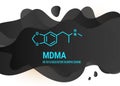 MDMA structural chemical formula with liquid fluid shapes on white background Royalty Free Stock Photo