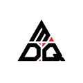 MDQ triangle letter logo design with triangle shape. MDQ triangle logo design monogram. MDQ triangle vector logo template with red Royalty Free Stock Photo