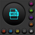 MDS file format dark push buttons with color icons