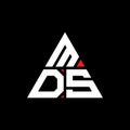 MDS triangle letter logo design with triangle shape. MDS triangle logo design monogram. MDS triangle vector logo template with red Royalty Free Stock Photo