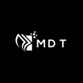 MDT credit repair accounting logo design on BLACK background. MDT creative initials Growth graph letter logo concept. MDT business