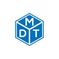 MDT letter logo design on black background. MDT creative initials letter logo concept. MDT letter design