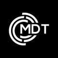 MDT letter logo design. MDT monogram initials letter logo concept. MDT letter design in black background