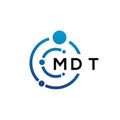 MDT letter technology logo design on white background. MDT creative initials letter IT logo concept. MDT letter design