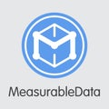 MDT Measurabledata Crypto Currency - Vector Pictogram Symbol.