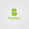letter B Green Bamboo logo design template