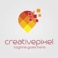 Creative Pixel Logo Design Template Royalty Free Stock Photo