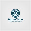 Maze Circle Logo Design Template