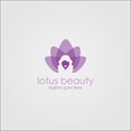 Purple Lotus Beauty Logo Design Template Royalty Free Stock Photo