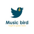 Music Bird logo design template