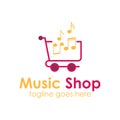 Music Shop logo design template Royalty Free Stock Photo