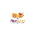 Pixel Book logo design template Royalty Free Stock Photo