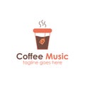 Coffee Music logo design template