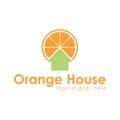 Orange House logo design template Royalty Free Stock Photo