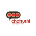 Chat Sushi logo design template Royalty Free Stock Photo