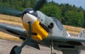 Historic warbird Me 109 with rotating propeller