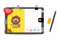 Me and mon lion with love yellow notebook