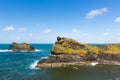 Meachard rock Boscastle coast North Cornwall between Bude and Tintagel England UK on a beautiful sunny day