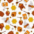 Mead seamless pattern illustration.