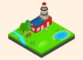 Meadow beacon clip art, isometric style Royalty Free Stock Photo