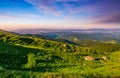 Meadow with boulders in Carpathian mountains in summer Royalty Free Stock Photo