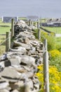 Meadow fence build with natural stones