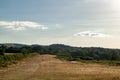 Meadow foothpath leading to Old Harry Rock, Dorset, southern England Royalty Free Stock Photo