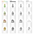 Meadow, forest, plot and other web icon in cartoon style.Raspberries, fruits, vegetables icons in set collection. Royalty Free Stock Photo